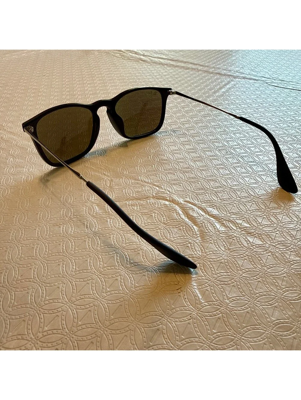Ray-Ban RB4187F Chris Sunglasses Black Frame Blue Green Mirror Lenses
